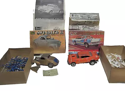 Vtg FORD AMT 1960'S MARK II GT & '69 TORINO COBRA 1/25 Model Kit  Parts Lot &Box • $23.99