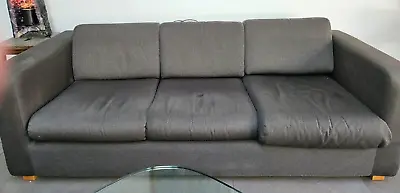 Charcoal Grey Habitat 3 Seater Fabric Sofa 220cm L X 90 W X 70h - Cost £900 New • £40
