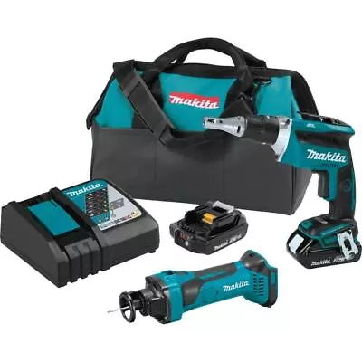 Makita 18V Lxt Lithium-Ion Compact Cordless 2-Pc. Combo Kit (2.0Ah) • $369