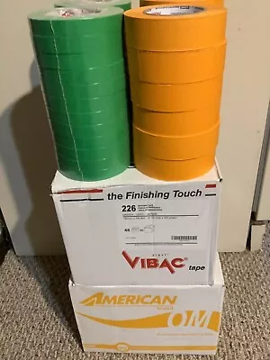 Automotive Split Case Masking Tape 12rolls  11/2” Orange + 3/4” Green 24 Rolls • $89.95