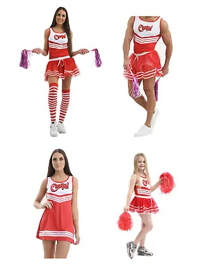 Fancy Dress Hen Stag Cheers Cheerleader Costume Set Tutu Vest Socks Party Outfit • £3.99