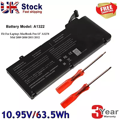 Battery For Apple MacBook Pro 13  A1322 A1278 Mid 2009/2010/2012 MB990 MB991 • £19.99