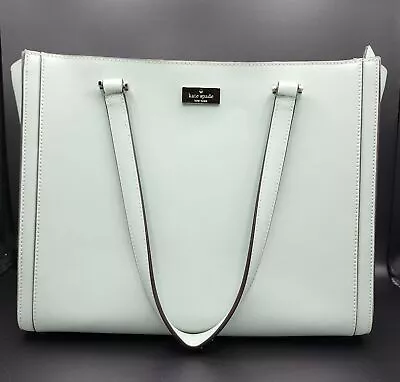 Kate Spade White Regatta Court Vita Leather Tote Shoulder Bag WKRU2706 PreOwned • $94