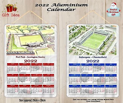 £10.99 • Buy 2022 Aluminium Calendar Football Grounds Original Artwork By David Bailey 