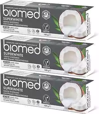 Biomed Whitening Toothpaste Superwhite Natural Coconut Vegan Flouride-Free-100g • £4.50