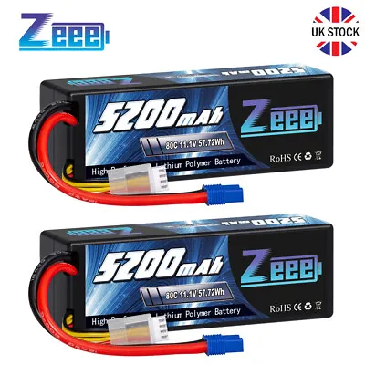 £62.99 • Buy 2x Zeee 11.1V 80C 5200mAh 3S LiPo Battery EC3 For RC Car Truck Helicopter Buggy