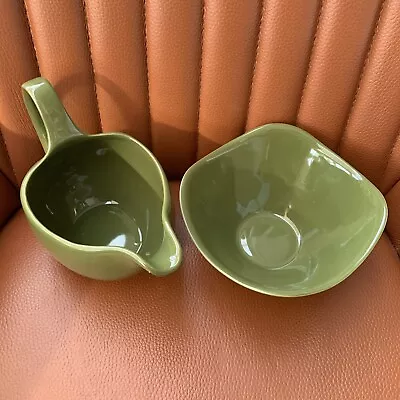 Midwinter Milk Jug  And Sugar Bowl Stylecraft Riverside 1960s Green • £15