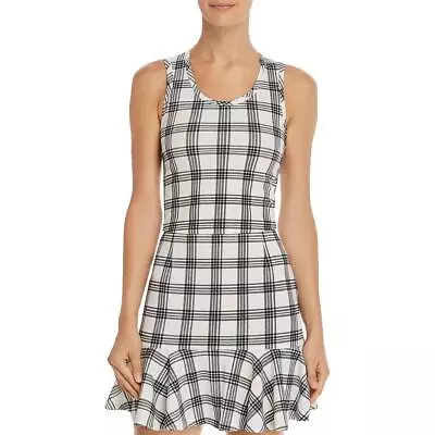 Aqua Womens B/W Plaid Racerback Cropped Tank Top Blouse S  3554 • £5.53