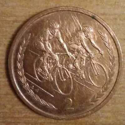  ISLE OF MAN CYCLING 2p COIN • £19.99