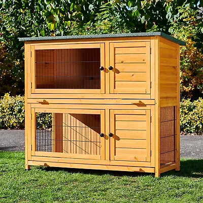 £139.99 • Buy Rabbit Hutch Guinea Pig Hutches Run Runs Large 2 Tier Double Decker Ferret Cage