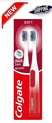 Colgate 360 Sonic Max White Battery Powered Toothbrush Cleans In 4 Ways And Pol • £11