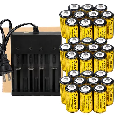 Lot 2800mAh CR123A 16340 Batteries Rechargeable Lithium Battery/ Battery Charger • $11.99