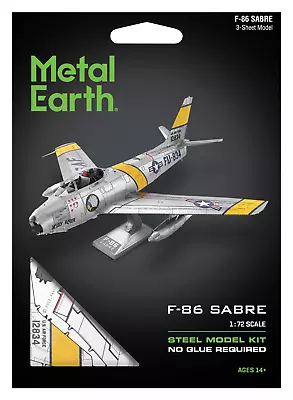 Fascinations Metal Earth F-86 SABRE Transonic Jet Fighter 3D Laser Cut Model Kit • $18.95