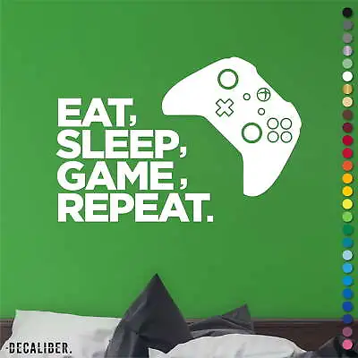 Xbox One Eat Sleep Game Repeat Sticker Decal Wall Art Childrens Bedroom Gaming • £5.75