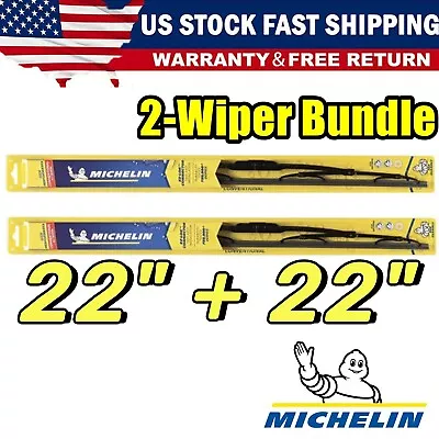 For (Set Of 2) Front Type Michelin Performance Windshield Wiper Blades Kit 22  • $23.23