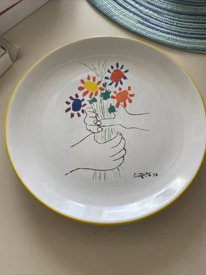 $12 • Buy Vintage Picasso Living Masterpiece Edition Hands And Flowers Plate - 7.5 Inch
