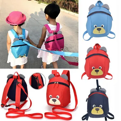 Kids Toddler Baby Walking Safety Harness Backpack Security Strap Bag With Reins • £6.89