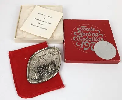 1974 Towle STERLING SILVER 4 Calling Birds CHRISTMAS Medallion With Box FREE SH • $45