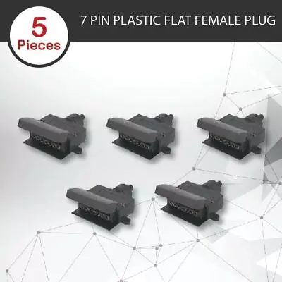 $23.20 • Buy 5 X TRAILER PLUG 7 PIN FLAT FEMALE RECTANGLE CARAVAN TRAILER TRAILER PART