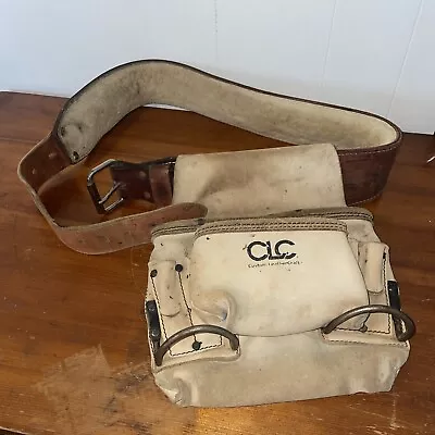 Vintage CLC Leather Professional Tool Belt Apron With Belt Made In USA • $9.99