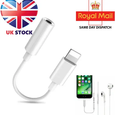 IPhone To 3.5mm Headphone Jack Adapter For IPhone 14 13 12 8 7 Plus XR X XS Max • £2.79