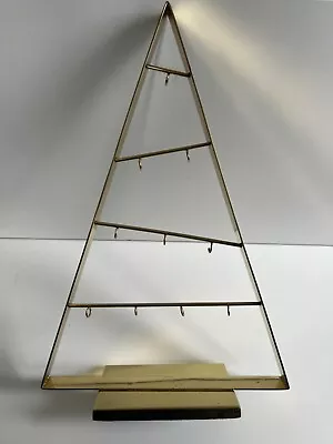 Modern Crate And Barrel Gold Table Top A-Frame 16” Tall Ornament Tree • $49.99