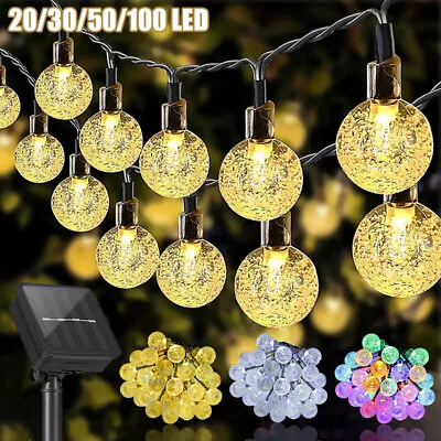 100 LED Garden String Light Outdoor Solar Powered Festoon Ball Bulb Fairy Lights • £7.23