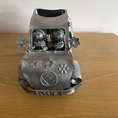 Wine Bottle Holder - Beetle Car With Dog - Metal • £13.99