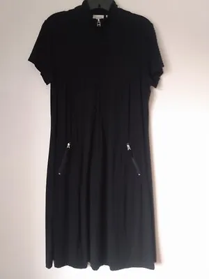 $18.80 • Buy Chico's Zenergy Travel Athleisure Sporty Stretch Pockets 1/4 Zip Black Dress 1