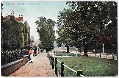 Dulwich College Road Surrey - 1909 Colour Postcard P07 • £4.45