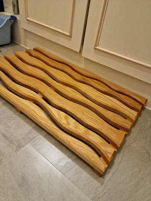 £34.99 • Buy Oak DUCK BOARD WOODEN NATURAL WOOD BATHROOM RECTANGULAR SHOWER BATH MAT...