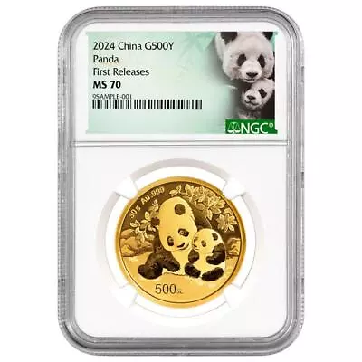 2024 China 30-gm Gold Panda NGC MS70 First Releases Panda Label • $2899