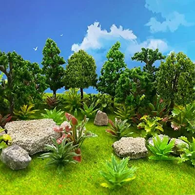 88pcs Model Trees Mixed Miniature Plants Model Train Scenery Architecture Tre • $19.48