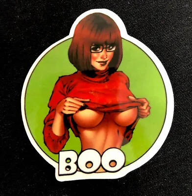 HALLOWEEN STICKER  “VELMA BOO” 2 3/4 X 3”￼ SCOOBY DOO GLOSSY & SEXY • $3