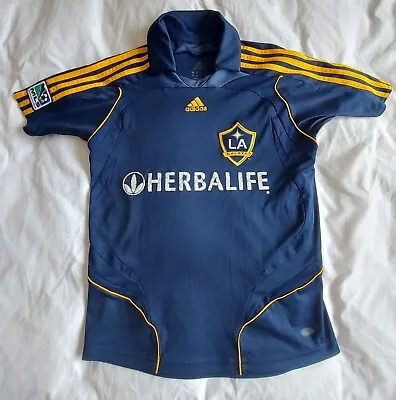 LA Galaxy Kids Away Shirt Jersey 2007 / 2008 Blue Size 30 / 32 • £9.94