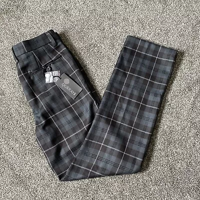 Mens 30x31 Murray Golf Broadsword Grey Check Tartan Trousers Pants NWT • $32