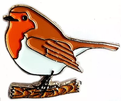 £2.99 • Buy Robin Red Breast On Branch Metal Enamel Pin Badge Memorial Funeral 'Loved One'