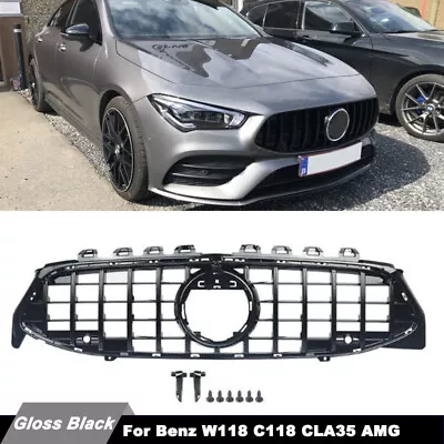 Glossy Black GTR Front Grille For Mercedes Benz CLA W118 C118 CLA35 AMG 2020-ON • $134.99