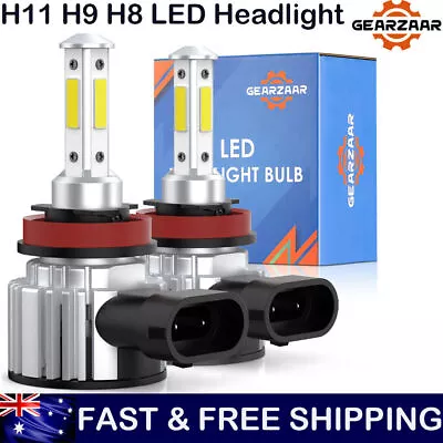 LED Headlight Kit H11 H8 H9 6000K White Fog Light Bulbs Bright High/ Low Beam AU • $13.99