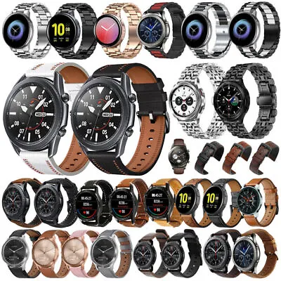 $14.55 • Buy Leather/Stainless Steel Watch Band Strap For Samsung Galaxy Watch SM-R800 46MM