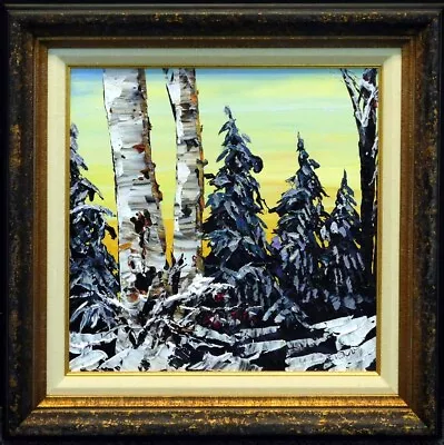 Maya Eventov  Petite Winter II  Oil Trees Canvas Custom Framed ADL112213-08 • $1750