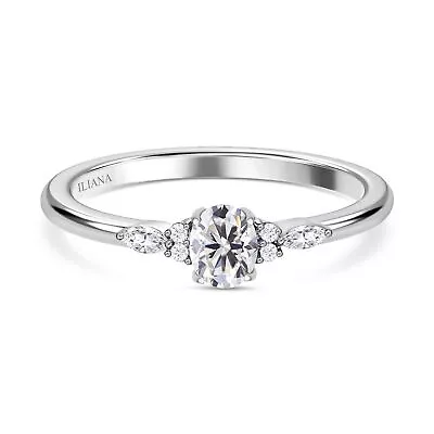 ILIANA 18ct White Gold Diamond Solitaire Ring SI-G-H  IGI Crt. TCW 0.5Ct • £2492.99