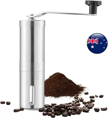 AU Manual Coffee Bean Grinder Stainless Steel Hand Coffee Mill Ceramic Burr • $15.49