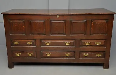 Large 18th Century Georgian Oak Mule Chest Coffer Blanket Box • £695
