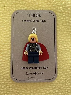 Valentine’s Gift Thor Marvel Figure Personalised Keyring Saccos • £7.85