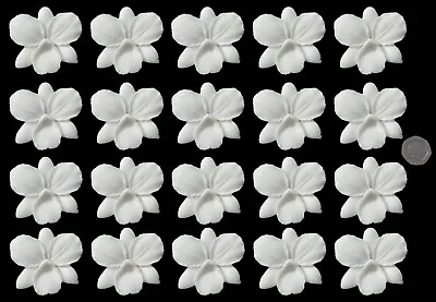 20 X Edible 3D Orchids Orchid Flowers Set 2 Icing Cake Cupcake Topper Decoration • £7.99