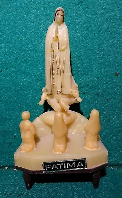 APPARITION OUR LADY FATIMA TO BLESSED SHEPHERDS Vtg PLASTIC FIGURE STATUE 117mm • $19.50