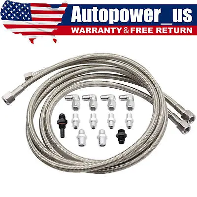 For GM Chevy 1996 &Newer 4L80E Flexible SS Braided Transmission Cooler Hose Line • $39.25