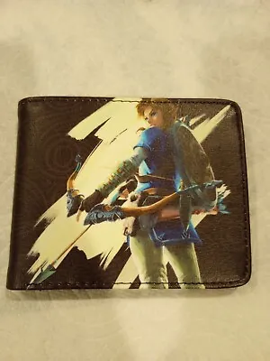 Zelda Breath Of The Wild Bi Fold Wallet ID Card Slots Bill Divider Coin Zipper  • $14.99