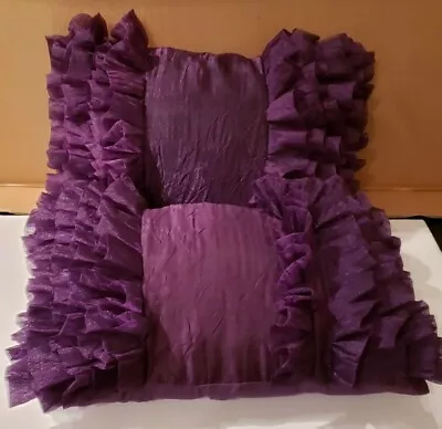 Thro By Marlo Lorenz Pillow Purple Ruffle Rectangle Set Of 2 • $31.99